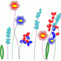 彩色花朵与植物图案 免费小花系列5千针以下