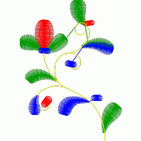彩色抽象植物图案 免费小花系列5千针以下