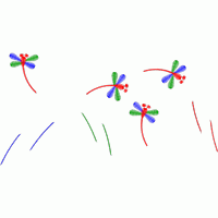 彩色蜻蜓与线条图案 免费小花系列5千针以下