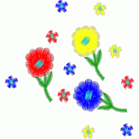 彩色花朵图案设计图 免费小花系列5千针以下