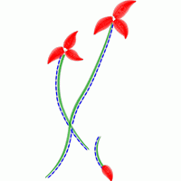 红色花朵刺绣图案 免费小花系列5千针以下