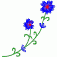 蓝色花朵刺绣图案 免费小花系列5千针以下
