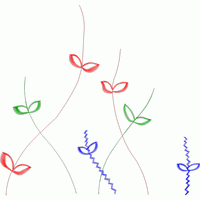 彩色线条植物图案 免费小花系列5千针以下