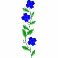 蓝色花朵刺绣图案 免费小花系列5千针以下