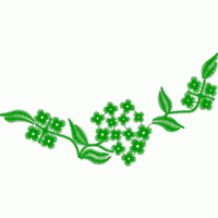 绿色植物刺绣图案 免费小花系列5千针以下