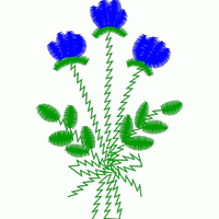 蓝色花朵刺绣图案 免费小花系列5千针以下