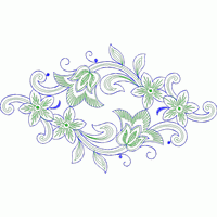 绿色花卉刺绣图案 免费小花系列5千针以下