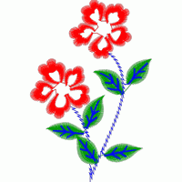 红色花朵刺绣图案 免费小花系列5千针以下