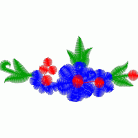 蓝色花朵刺绣图案 免费小花系列5千针以下