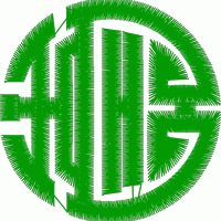 绿色圆形刺绣字母图案 免费小花系列5千针以