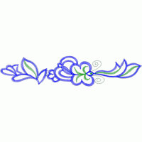 蓝色花卉刺绣图案 免费小花系列5千针以下