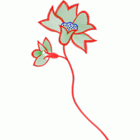 红色绣花植物图案 免费小花系列5千针以下