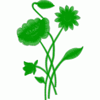 绿色植物刺绣图案 免费小花系列5千针以下