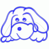 蓝色卡通狗头图案 免费童装卡通花样