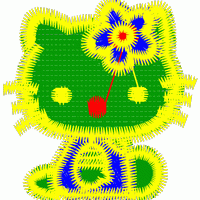 刺绣凯蒂猫头像 免费童装卡通花样