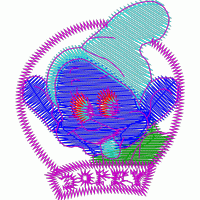 紫色小精灵刺绣徽章 免费童装卡通花样