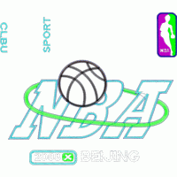 NBA北京2008赛事标志设计 免费童装卡通花样