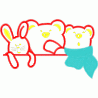 三只卡通动物围栏图案 免费童装卡通花样