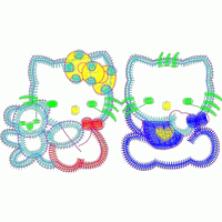 卡通猫与熊的刺绣图案 免费童装卡通花样