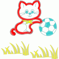 猫咪踢足球图案 免费童装卡通花样