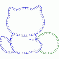 卡通猫轮廓缝线图案 免费童装卡通花样