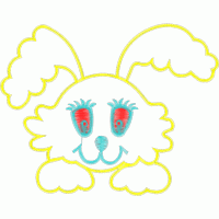 黄色边框卡通兔子图案 免费童装卡通花样