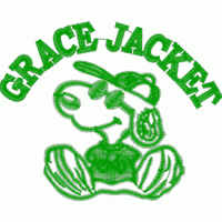 绿色刺绣“GRACE JACKET”图案 免费童装卡
