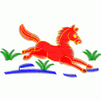 红色骏马奔腾图案 免费童装卡通花样