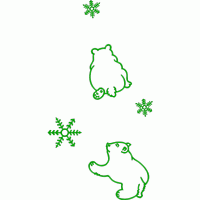 绿色刺绣雪人与雪花图案 免费童装卡通花样