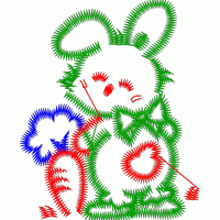 绿色兔子刺绣图案 免费童装卡通花样