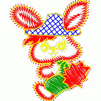 彩色刺绣兔子卡通形象 免费童装卡通花样