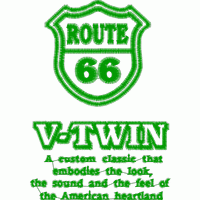Route 66 V-Twin 机车标志 免费童装卡通花