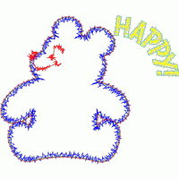 卡通熊与“HAPPY”字样 免费童装卡通花样