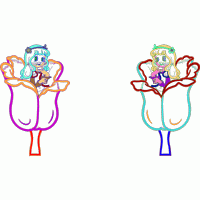 花朵中的卡通女孩设计图 免费童装卡通花样