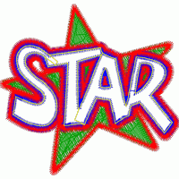 彩色星形刺绣字母STAR 免费童装卡通花样