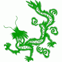 绿色龙形刺绣图案 免费童装卡通花样