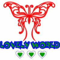 红色蝴蝶与“LOVELY WORLD”字样 免费童装