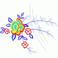 彩色刺绣花卉图案 免费床上用品花边窗帘