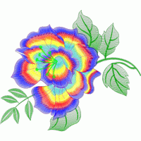 彩虹刺绣花朵图案 免费床上用品花边窗帘