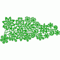绿色刺绣花卉图案 免费床上用品花边窗帘