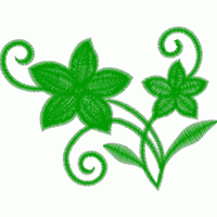 绿色藤蔓花卉刺绣图案 免费床上用品花边窗