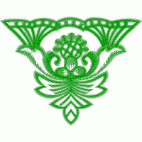 绿色刺绣花卉图案 免费床上用品花边窗帘