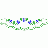 蓝色花朵刺绣装饰图案 免费中花系列5千-1万