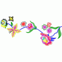 彩色刺绣花卉图案 免费中花系列5千-1万针