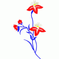 红色花朵刺绣图案 免费中花系列5千-1万针