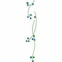 绿色藤蔓与蓝色花朵图案 免费中花系列5千-1