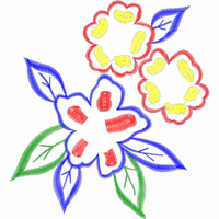 彩色刺绣花卉图案 免费中花系列5千-1万针