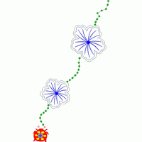 花朵与瓢虫刺绣设计 免费中花系列5千-1万针