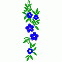 蓝色花朵刺绣图案 免费中花系列5千-1万针
