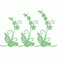 绿色植物刺绣图案 免费中花系列5千-1万针